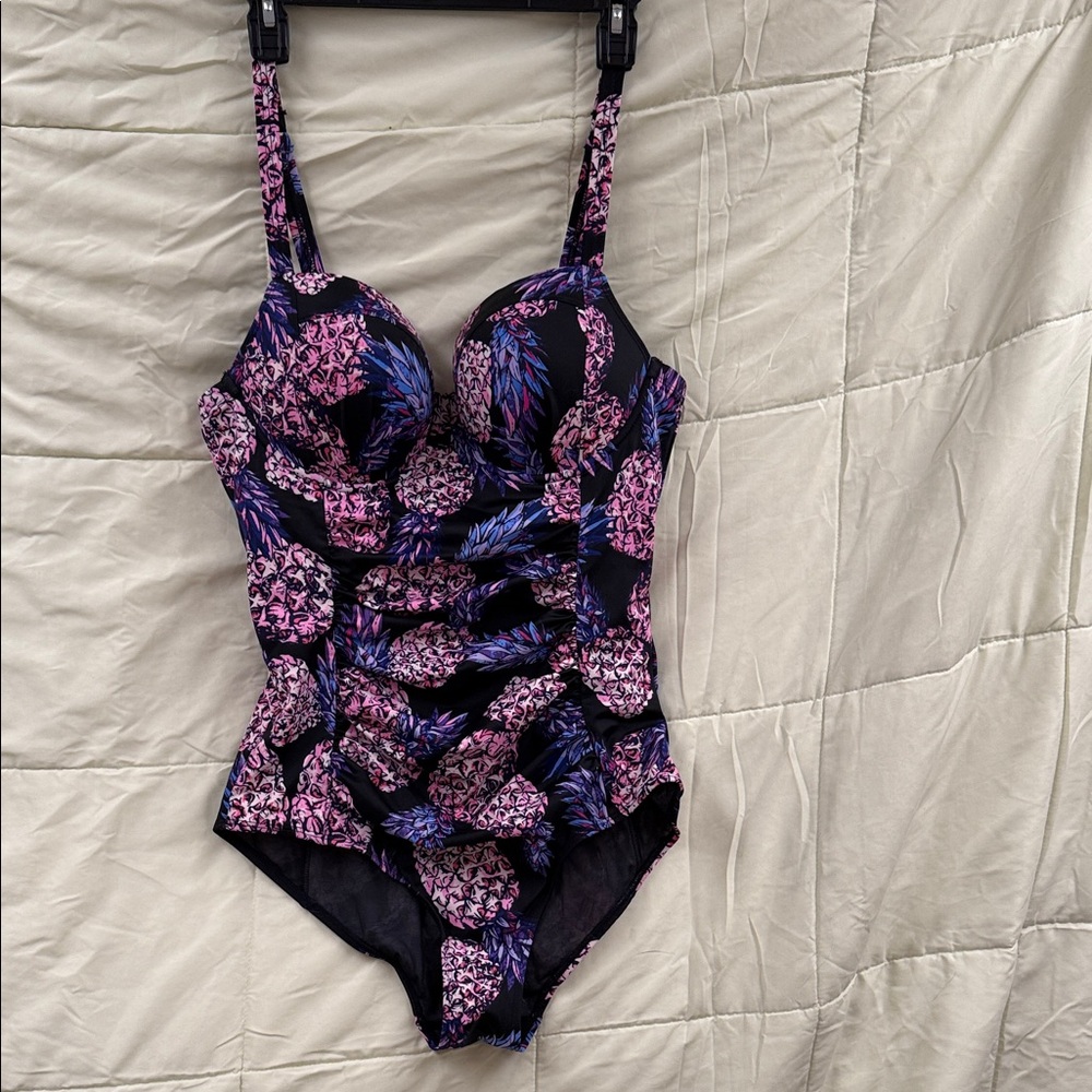 Women’s One Piece Swimsuit in Pink and Purple Floral